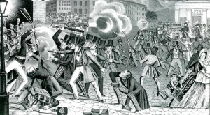 The 1844 "Bible Riots" in Philadelphia was the worst incident of anti-Catholic violence in this period. The dispute centered over whether Catholic children in public schools could read from Catholic bibles rather than Protestant ones. 